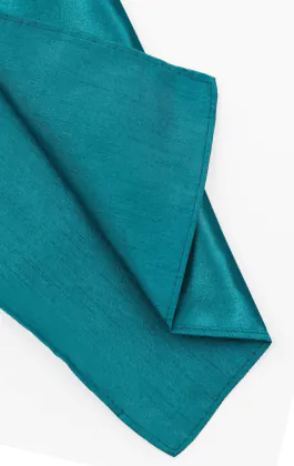 Turkoois Polyester Dupion Pochet