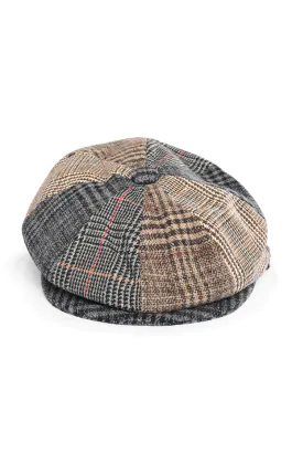 Multi kleurige Tweed Newsboy pet