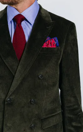 Groen corduroy double breasted colbert