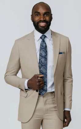 Stone sharkskin slim fit colbert
