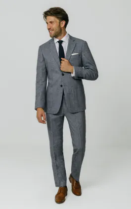 Blauw Donegal tweed colbert