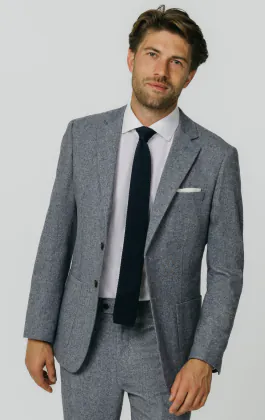 Blauw Donegal tweed colbert