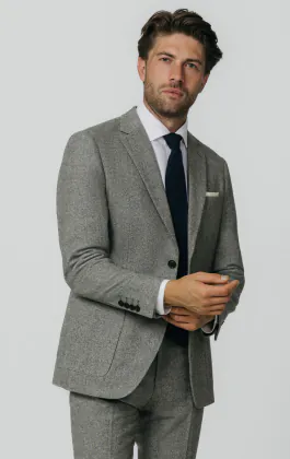 Light grijs Donegal tweed colbert