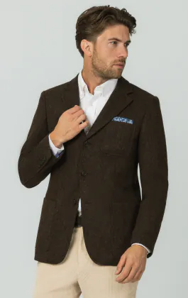 Bruin barleycorn tweed jasje