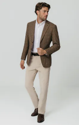 Bruin houndstooth tweed jasje