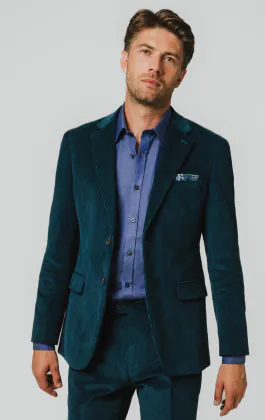 Teal corduroy colbert