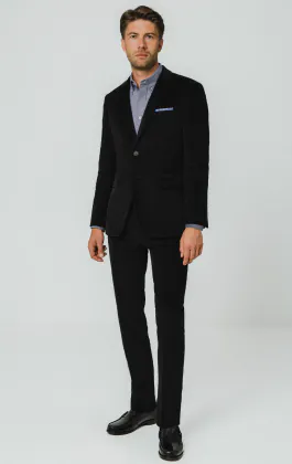 Zwart corduroy colbert