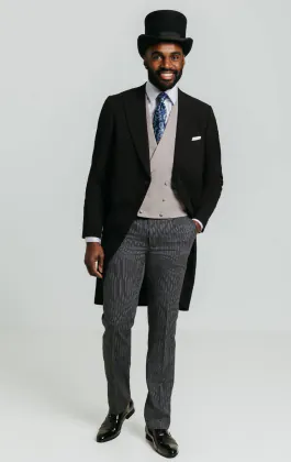 Zwart slim fit rok kostuum