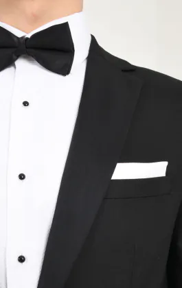 Zwart smokingjas met revers kraag