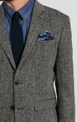 Harris Tweed grijs visgraat tweed colbert