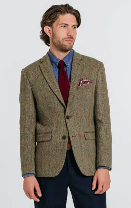 Harris Tweed groen geruit tweed colbert