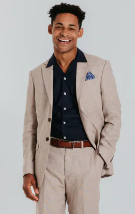 Zand kleurig linnen blazer