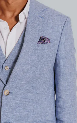Licht blauw linnen blazer