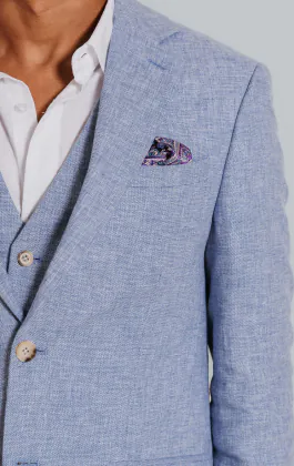 Licht blauw linnen blazer