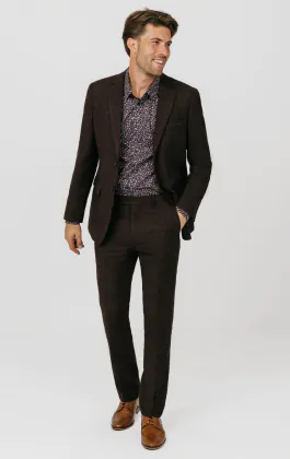 Bordeaux rood donegal tweed colbert