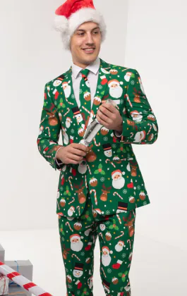 'Santa & Friends' groen kerst kostuum
