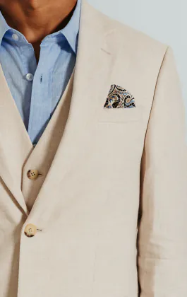 Crème linnen slim fit blazer