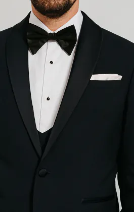 Marineblauw smokingjas met sjaal kraag