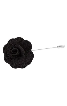 Zwarte bloem kraag speld