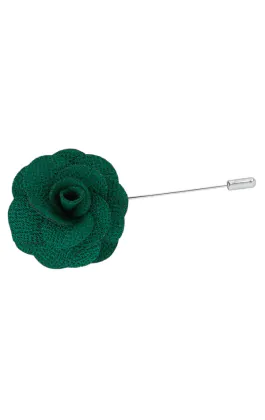 Donkergroene bloem kraag speld