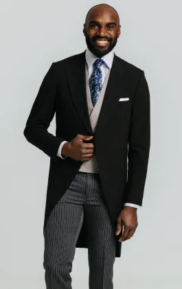 Zwart slim fit rok kostuum