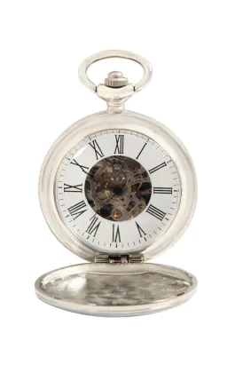 Zilver kleurig skeleton zakhorloge