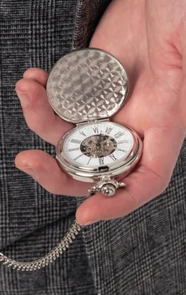 Zilver kleurig skeleton zakhorloge