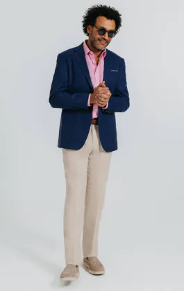 Roze linnen overhemd