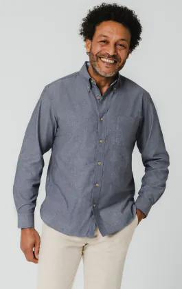 Blauw chambray overhemd