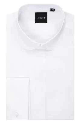 Wit overhemd met penny collar kraag