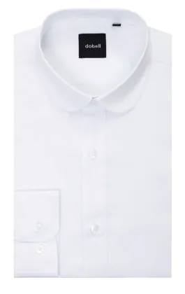 Wit overhemd met penny collar kraag