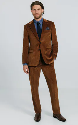 Mid-bruin corduroy pak
