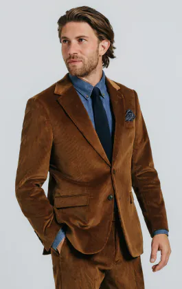 Mid-bruin corduroy pak
