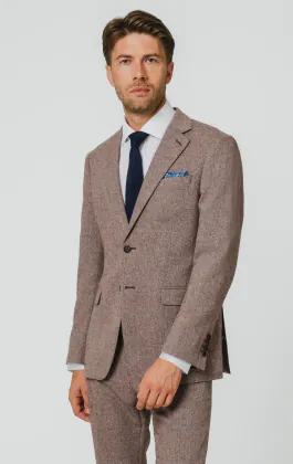 Roodhout visgraat tweed pak