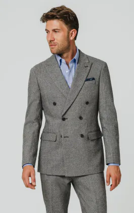 Grijs twill tweed pak