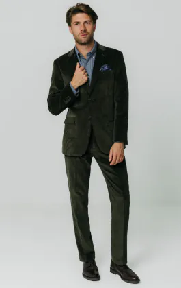 Groen corduroy pak