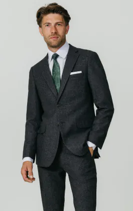 Grijs donegal tweed kostuum