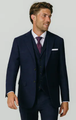 Dobel Navy Donegal Tweed 3 delig Kostuum