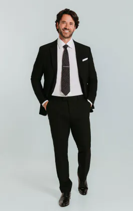 Zwart slim fit kostuum