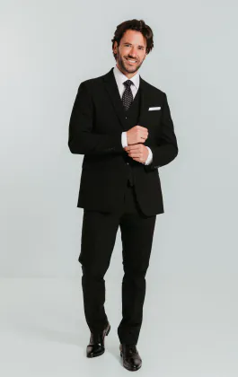Zwart slim fit 3 delig kostuum