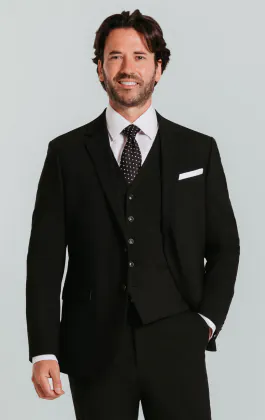 Zwart slim fit 3 delig kostuum