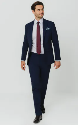 Blauw slim fit kostuum