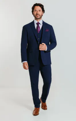 Blauw slim fit 3 delig kostuum