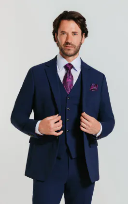 Blauw slim fit 3 delig kostuum