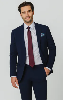Blauw slim fit kostuum