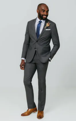 Grijs slim fit kostuum