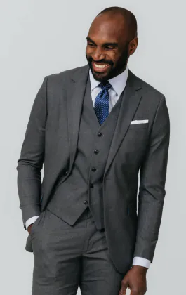 Grijs slim fit 3 delig kostuum