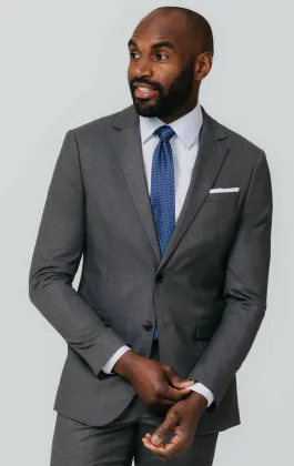 Grijs slim fit kostuum