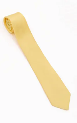 Poly dupion stropdas in lichtgeel