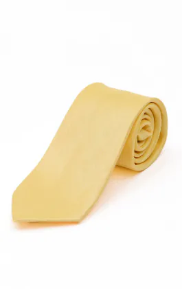 Poly dupion stropdas in lichtgeel